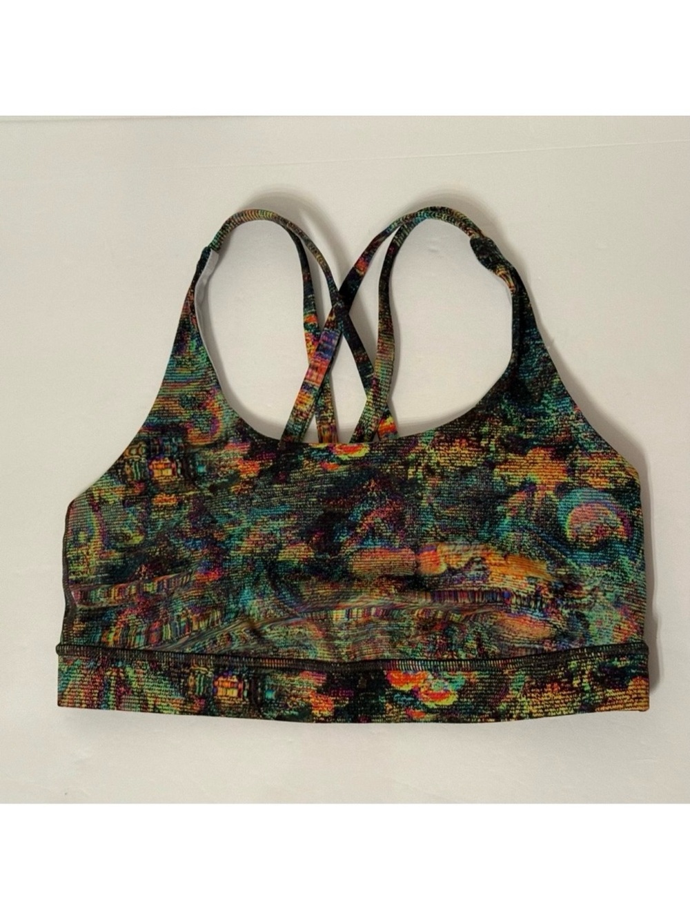 LULULEMON Top Crop cropped fitness bra Size 6 Multi color black green pink